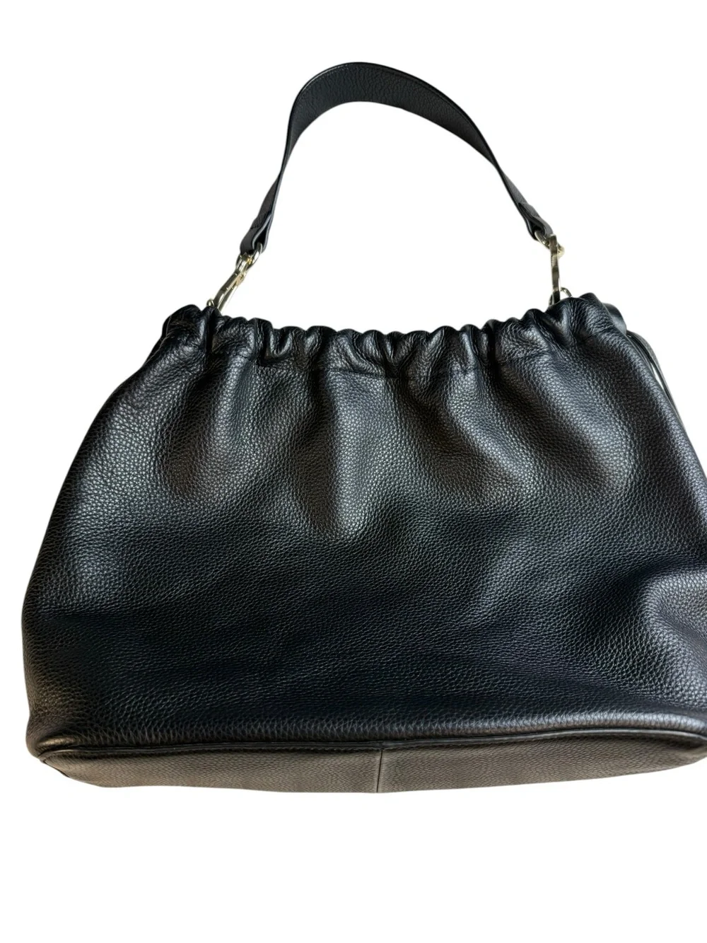 Vince Camuto Black Pebbled Leather Maxi Hobo Shoulder Bag Large